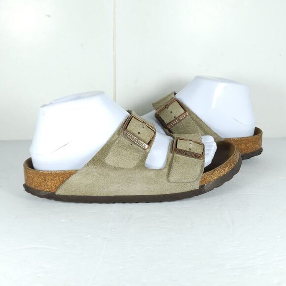 BIRKENSTOCK Women's Arizona US8 EU39 Taupe Suede SoftFB Slide Sandals - Picture 8 of 16